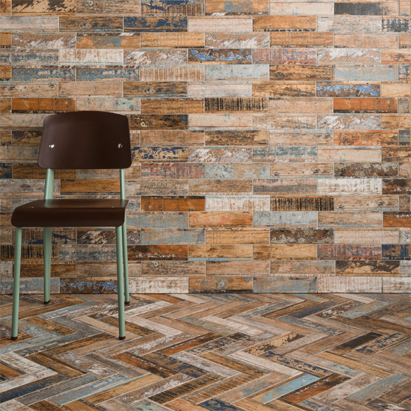 Loft Mixed Distressed Wood Effect Tile, Distressed Tile Flooring