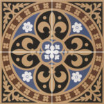 Olde English Fluer de Lys 4 Tile Set Blue/Red