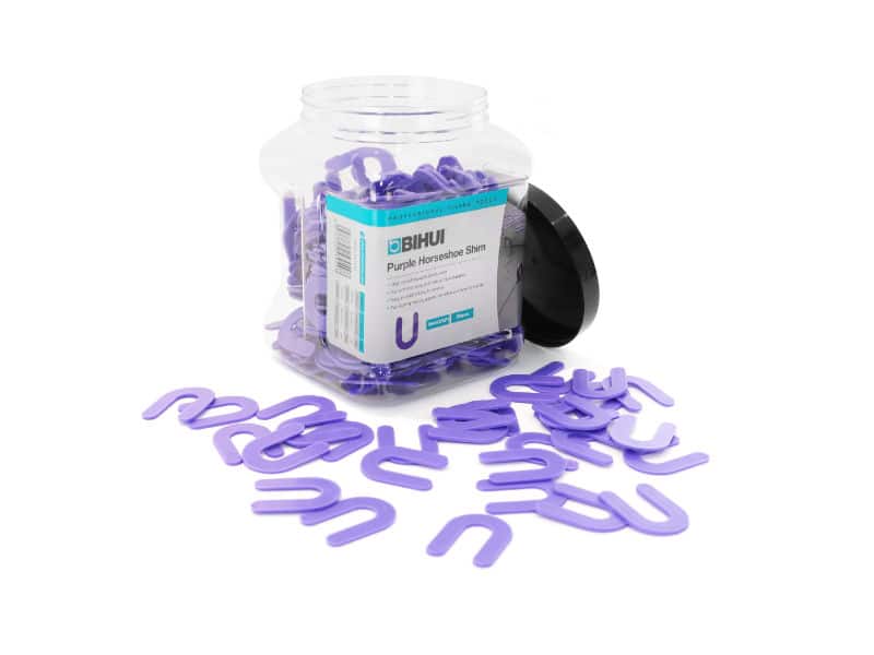 CRL PHS16-XCP100 Blue Plastic Horseshoe Shims (100 Pack) - 1/16 X 3-1/2