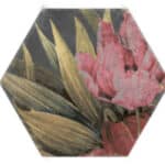 Flower effect hexagon tiles for walls and floors