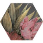 Flower effect hexagon tiles for walls and floors