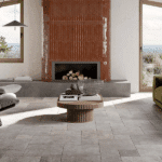 Porcelain modular pattern floor tiles for kitchens, bathrooms and conservatories.