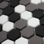 marble effect hexagon mosaic tiles mesh sheet