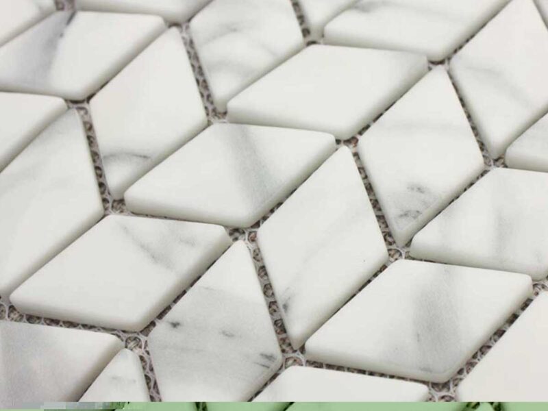 marble effect hexagon mosaic tiles mesh sheet
