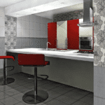 Grey ceramic wall tiles for kitchens and bathrooms 250x400mm