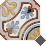 Octagon floor tiles 200x200mm with colour inserts