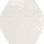 gloss white hexagon wall and floor tiles