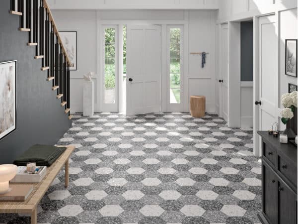 Hexagon Gravel Kitchen Floor Tiles