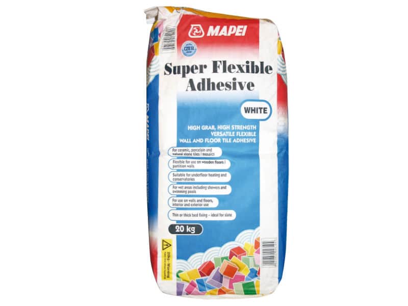 Mapei super flexible white wall and floor tile adhesive