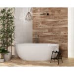 Wood effect porcelain wall and floor tile, printed plank on the tile