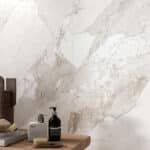 Marble effect floor tiles
