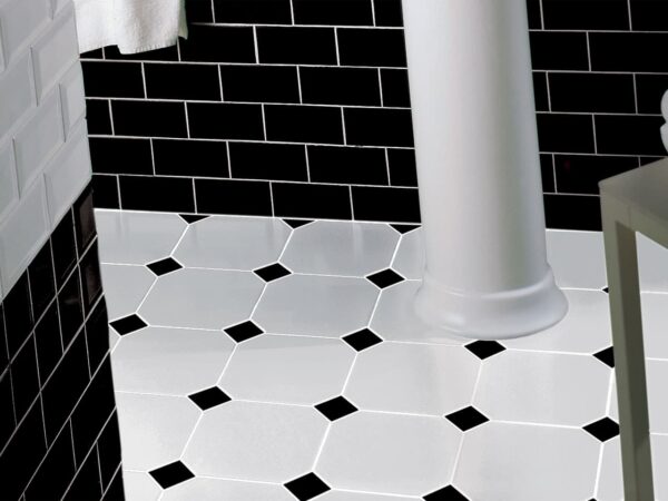 Octagon Floor Tiles Free Delivery, Small Black And White Octagon Tile