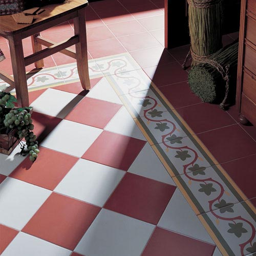 Deco Plain Red Tile 200mm X, Red And White Floor Tiles