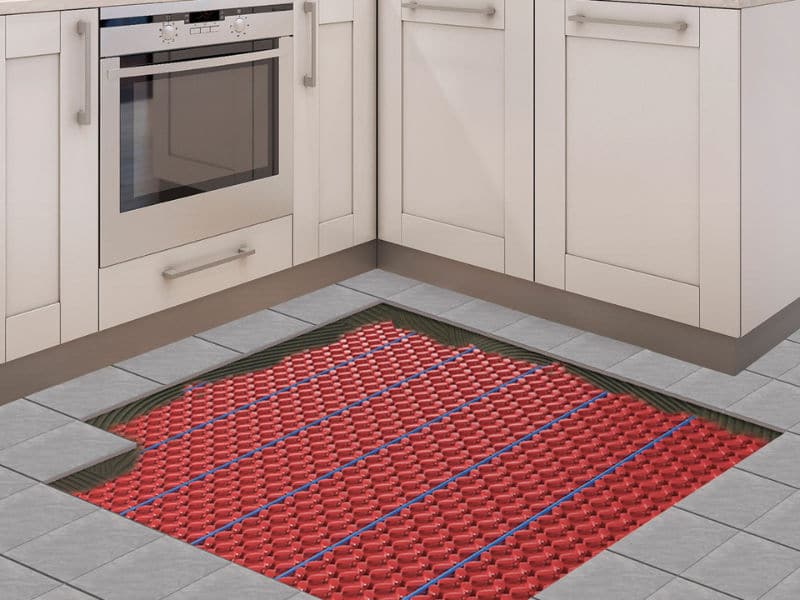 Warmup DCM pro underfloor heating on kitchen floor
